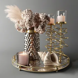 Bouquet of dry hydrangea pampas grass with a sink